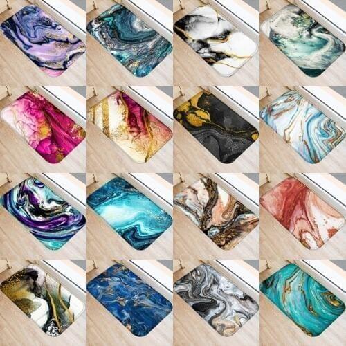 1pcs 40*60cm Stone Stripe Marble Pattern Anti-Slip Suede Carpet Door Mat Doormat Outdoor Kitchen Living Room Floor Mat Rug 48269