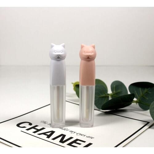 10pcs 3ml pink cat top lip gloss tube unique cosmetics container