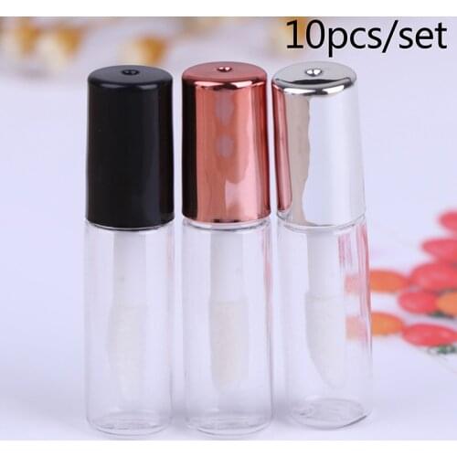 10PCS Empty Transparent PE Lip Gloss Tubes Plastic Lip Balm Tube Lipstick Mini Sample Cosmetic Container With Cap