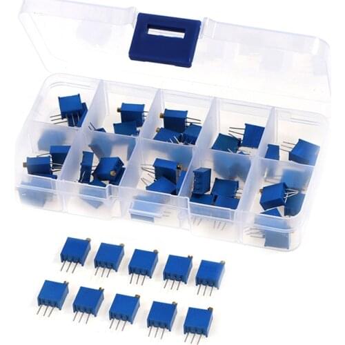 100Pcs/Box RM065 Carbon Film Horizontal Trimpot Potentiometer Assortment Kit