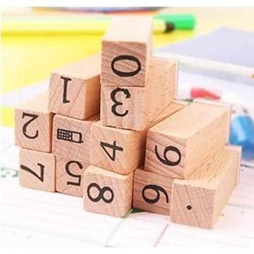 Hot Selling Newest 2021 Fashion Creative Seals Digital Seals In Small Wooden Boxes Rubber Stamps for Card Making