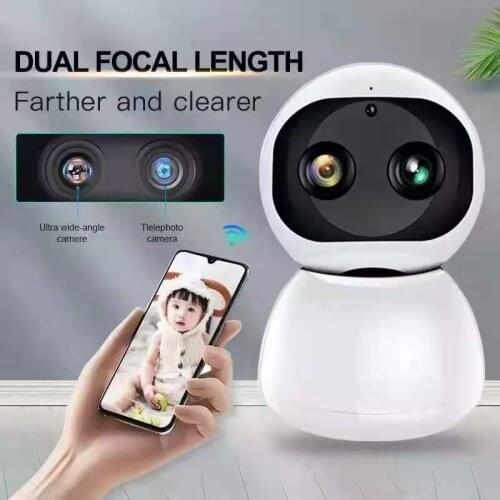 12MP 1080P Dual Lens 8X Zoom Wireless PTZ IP Camera AI Face Motion Detection Home Security CCTV Monitor