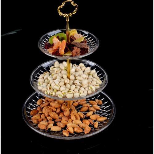 2 Layers / 3 Layers Dish Creative Cake Plate Rack Dried Fruit Tray Frame Rack Transparent Acrylic English Afternoon Tea Plate