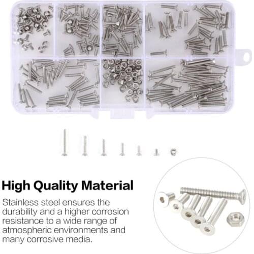 230PCS M2 Hex Socket Button Head Bolt Screw Thread For Wood Insert Furniture Nuts Assortment Bolt Fastener Stainless Steel