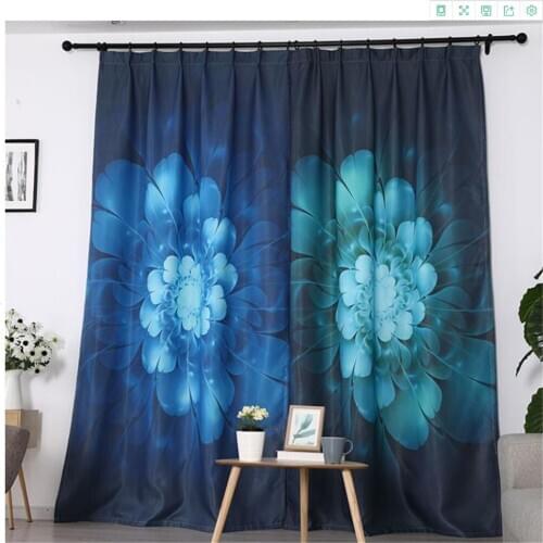 3d curtain Customized finished curtains pastoral style dream plants simple door curtain hook thickening shading curtains