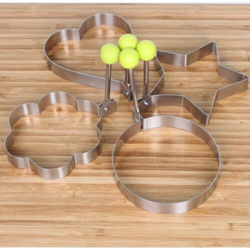 4 PCS New arrival Stainless Steel Omelette Mould Love Flowers Star Shap Eggs Mold Creative Design Ferramentas Cooling tools
