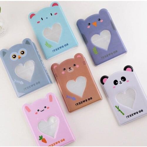 64 Photos Album 3 Inch Cute Cartoon Album Hollow Out Love Mold photocard holder Mini Instax & Name Card Bag Albums for photos