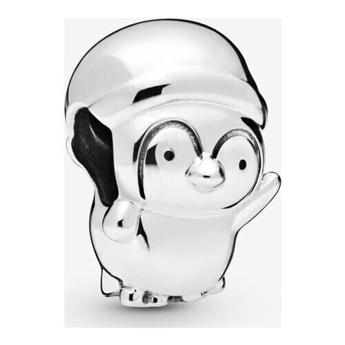 Wholesale 925 Sterling Silver Christmas Penguin Charms Beads Fits Original Pandora Bracelets Women Fashion Jewelry Making