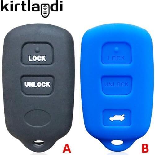 2 3 Buttons Keyless Remote Key Case Shell Cover Holder for TOYOTA Camry RAV4 Highlander for Lexus LS400 Silicone Car Key Cover