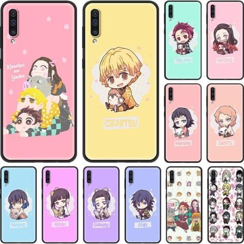 Anime Kimetsu No Yaiba Phone Case for Samsung Galaxy A70 A50 A21S A12 A51 A71 A02S A40 A30S A20S A10 A10E Black Soft Coque