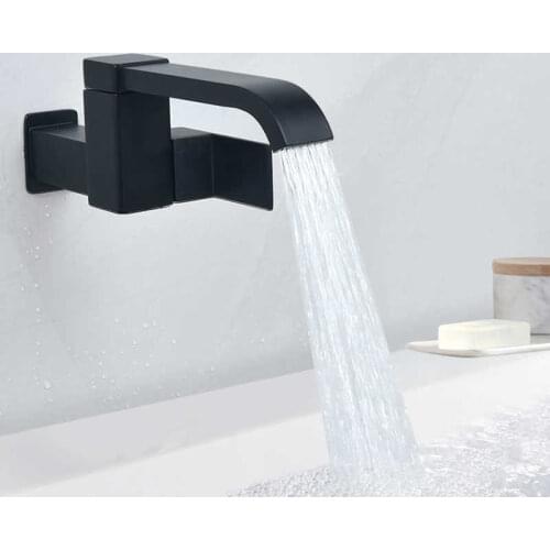 Black fosco g1/2 modern American bronze machine wash tap clothes fixed to the single cold wall quickly open mop pool tap