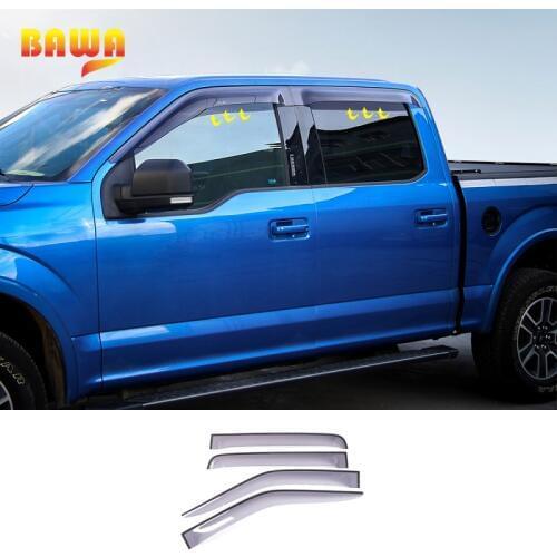 BAWA ALSET Car Blade Side Window Deflectors Door Sun Visor Shield Decoration Stickers For Ford F150 2015 Up Car Styling