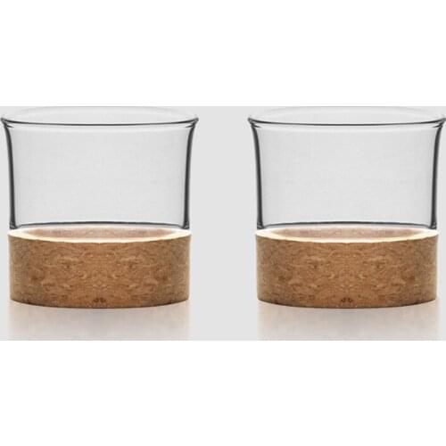 Wood Glass Tea Cup Heat-resistant Glass Cup With Ball Handle 2PCS Price Handmade Mug Tea Glass Cups Drinkware For Home Decor