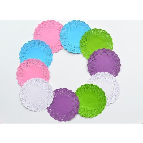 4 1/2"inches Lace Paper Flowers Thin Paper Crafts For Wedding Decoration Home Decoration 100pcs/Lot (Mixed Colors)