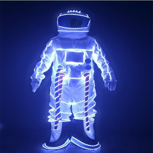 KS77 Party cosplay ballroom dance led costumes luminous robot men suit astronaut show perform outfits dj wear RGB colorful cloth