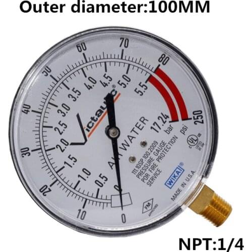 Pressure gauge for fire protection WATER 111.10SP.100.2009 AIR WATER