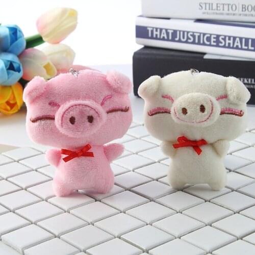 Cute Pig KeyChains Pendants Kawaii Plush Toys Bag Handbag Knapsack Cartoon Comic Anime Model Doll Stuffed Toy For Children