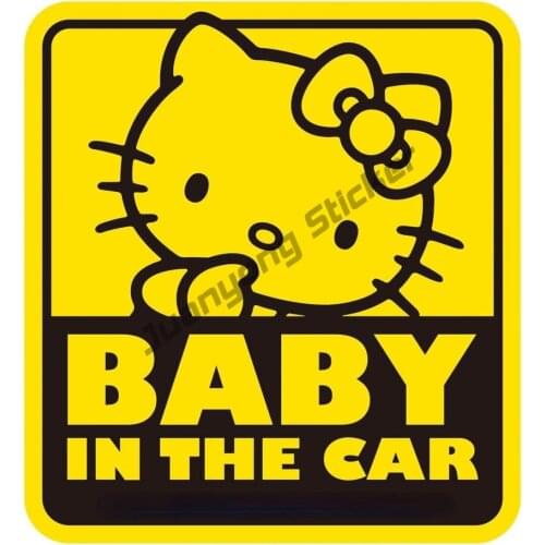 Baby In The Car Carriage Logo Sticker Made In China Bumper Camper Yacht Scratches Decal Decoration Car Accessories PVC13x13cm