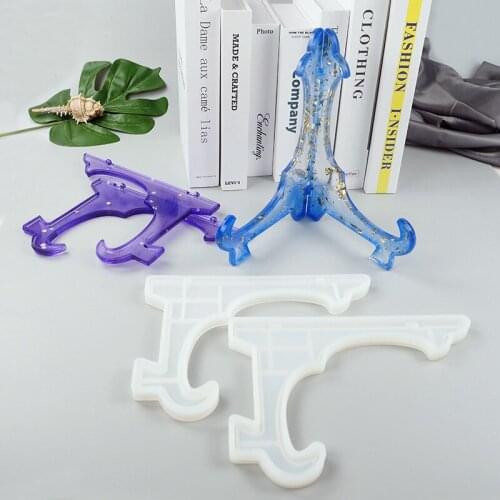 1 Pair Desktop Storage Stand Resin Mold for DIY Crystal Epoxy Display Shelf Rack Casting Silicone Mould for Resin