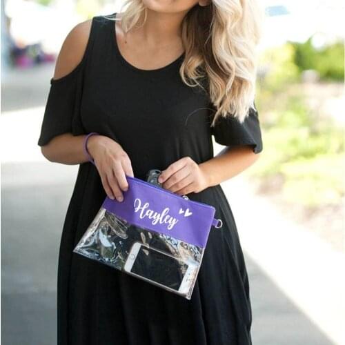 New Custom Name Clear Purse Unique Festival Bag Personalized Stadium Purse Clear Tote Bridesmaid Wedding Gift Bags