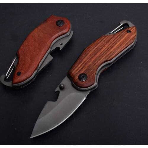 6.0'' Knives Damascus Folding Blade Knife Hunting Camping Survival Steel+Wood Handle Knives EDC Tool Pocket Knife Keychain Knife