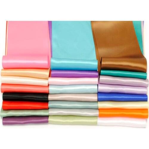 4"(100mm) 10cm solid colors double faced satin ribbon for Wedding Decoration 100Y/lot