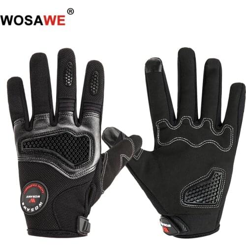 WOSAWE Full Finger Motorcycle Gloves Touch Screen Riding MTB Bike Bicycle Gloves Thermal Warm MOTO Winter Autumn Riding Gloves