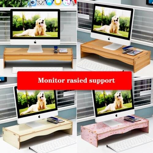 Monitor Riser Computer Stand for Desk HD Wood Sturdy Stable Anti-Skid Back Saver Laptop Riser Shelf For iMac PC Printer