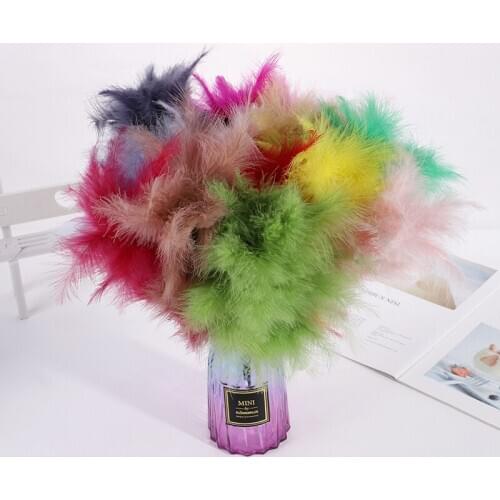 Supply 30cm colorful feather wire flower stage decoration accessories festival decoration home accessories