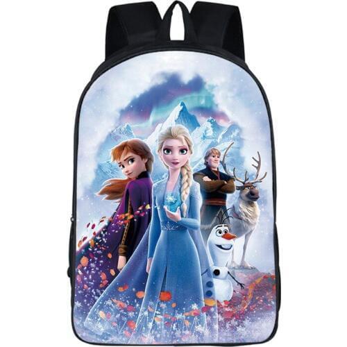 16 inch Frozen Princess Elsa Printing Backpack Children Snow Queen School Bags Backpack Girls Kindergarten Bag Elsa Backpacks