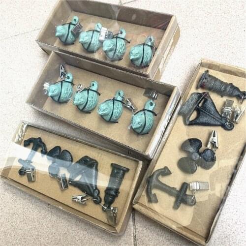 LCH 4pcs/lot Vintage Style Lighthouse Sea Iron Tablecloth Windproof Tablecloth Clip To Avoid The Wind Cabinet Knob Iron Clip