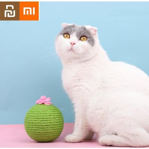 Xiaomi Cactus Ball Cat Toy Cat Scratching Post Sisal Ball Catnip Ball Tumbler Cats Scratching Ball Grinding Claw Pet Supplies Mi