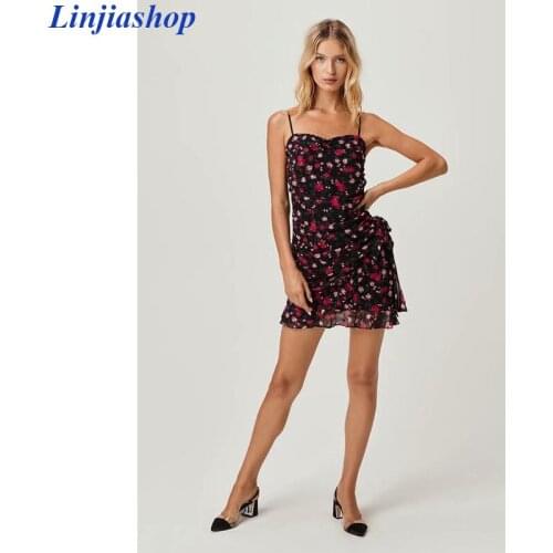 Hawn ruffle dress women Forlove spaghetti strap slash neck backless sexy summer mini dress femme vestidos new arrivals 2019