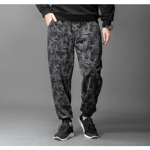 Winter men thicken sweatpants Drawstring Loose Solid casual pants Male Warm Plus Trousers XL-7XL