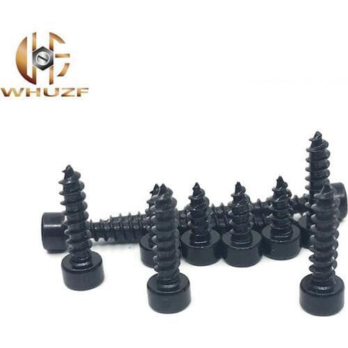 10pcs M5*16/20/25/30/35/40/50 mm Carbon Steel With Black Hexagon Socket Cap Head self tapping screw Model Screw M5 Screws