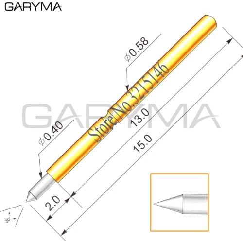 100Pcs in a Pack Dia 0.4mm P058-B1 Spring Test Probes Pogo Pin Length 15.0mm Stroke Spring Froce:70g Tool Wholesale