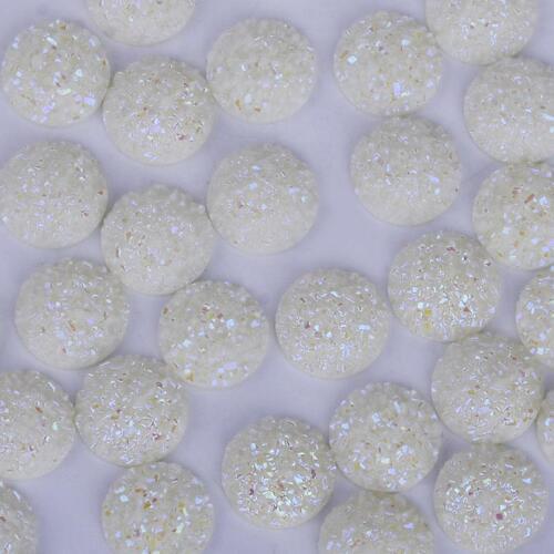 12mm Solid AB Druzy Resin Cabochon flat back cameo craft jewelry 50pcs 10239627