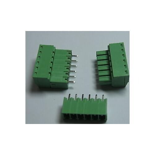 12 pcs Screw Terminal Block Connector 3.5mm 6 pin/way Green Pluggable Type