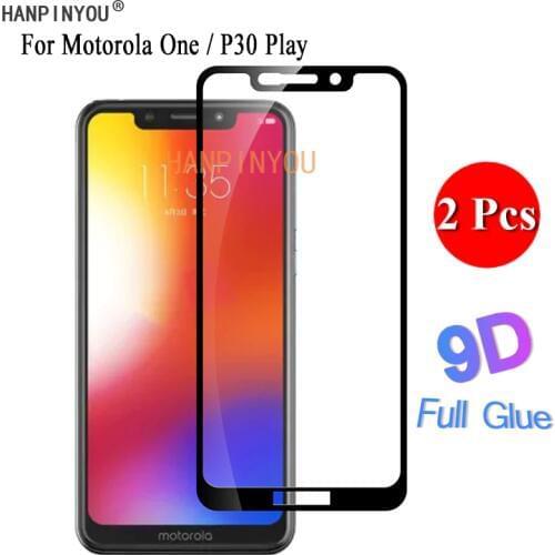 2 Pcs/Lot For Motorola One / P30 Play P30Play 5.9" 9D Full Glue Full Cover Screen Protector Tempered Glass Protective Film Guard