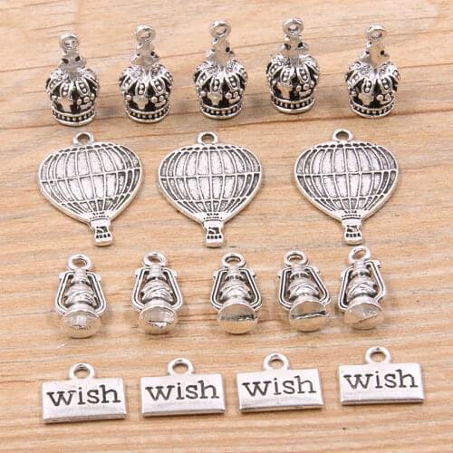 16pcs 17*24mm Ancient Silver color Color Metal Zinc Alloy Balloon Charms Fit Jewelry Toy Pendant Charms Makings