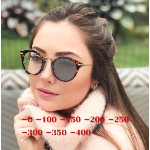 2019 Fashion UV Finished Sun Photochromic Myopia Glasses Women High Quality Optical Eyewear Degree Prescription Glasses Frame NX