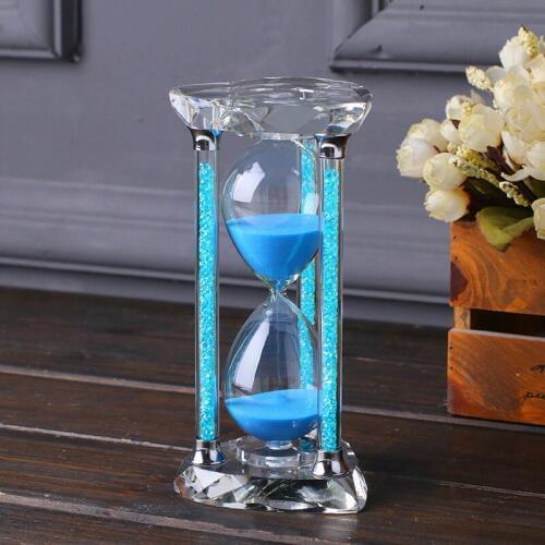30 Minutes Crystal Sandglass Diamonds Heart-shaped Countdown Hourglass Creative Valentines Day Gift Craft Reloj De Arena