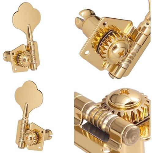 1 Set Of 5Pcs Gold Open 5 Strings Bass Guitar Tuning Pegs Tuners Machine Heads Musical Instrument Accessories Parts