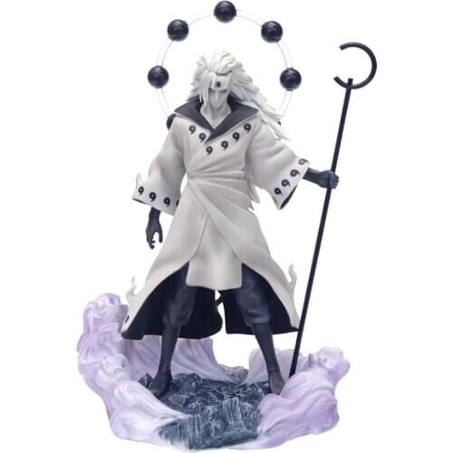 34cm Anime Cartoon Bonecos Naruto Figure Uchiha Madara PVC Action Model Collectible kid Hand-made Toys For Youth bonecos