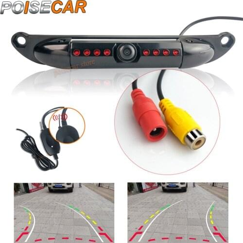 POISECAR 2.4 Wireless Waterproof Universal 170 Wide Angle US License Plate Car Rear View Backup Parking Camera 8 IR Night Vision