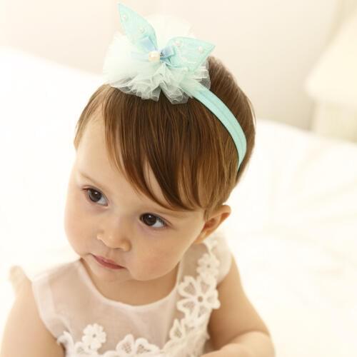 Boutique 15pcs Fashion Cute Lace Rabbit Ears Soft Hairbands Solid Kawaii Pearl Hair Bow Newborn Lace Headbands Hair Accessories