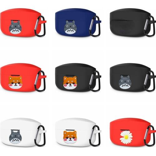 For Sony WF-1000XM4 Case funny cartoon dogs/flower Non-slip Silicone Protect Earphones Cover For Sony WF1000X M4 Headphones Case