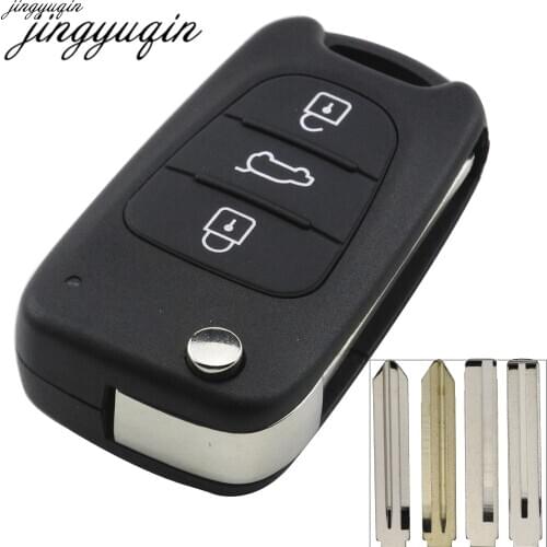 Jingyuqin 20 pcs/lot Replacement Remote Car Key Shell 3 Buttons Flip Folding Key Case For Hyundai Avante Accent I30 IX35