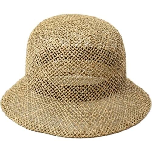 Clasical Women Cloche Sun Hat Seagrass Beach Straw Hat Travel Elegant Short Brim Summer Church Hat Cap Derby Fedoras Hat