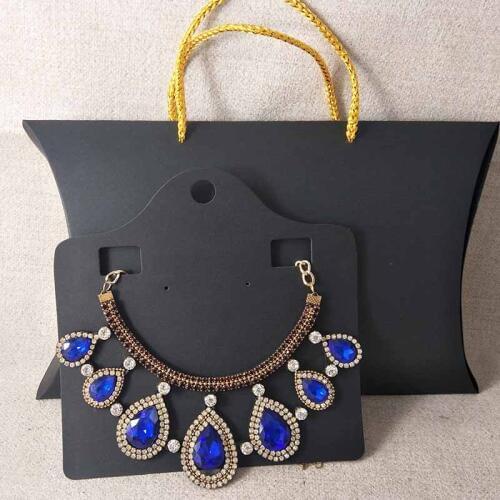 Jewelry box white/black/brown big pillow box gift box jewelry packing pillow box 10pcs+10pcs necklace card custom logo costextra